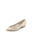 Beading Pointed Toe Satin Kitten Heels