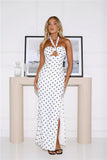 Chic Days Strapless Polka Dot Maxi Dress White