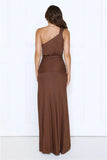 Starstruck Aura One Shoulder Maxi Dress Brown