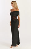 Riley Maxi Dress Gathered Over Bust Dress in Black