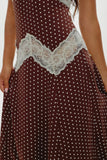 Ethereal Lace Maxi Dress Chocolate Dot