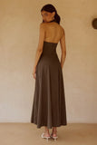 ASTRID HALTER MIDI DRESS CHOCOLATE