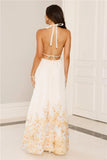 The Meadows Secret Halter Maxi Dress Yellow