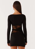 Echo Long Sleeve Mini Dress Black