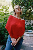 Sophie Crochet Poncho Red Rose