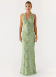 Ask You Twice Maxi Dress Blurred Lime