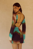 VEGA SLEEVED MINI DRESS VEGA CHOCOLATE