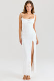 white mesh maxi dress