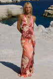 KAELI TIE FRONT HALTER MAXI DRESS KAELI BERRY