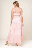 PEONY PINK STRIPE MAXI DRESS