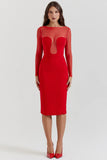 scarlet plunge midi dress