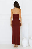 Sunshine Shuffle Strapless Maxi Dress Burgundy