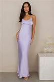The Samara Satin Maxi Dress Lilac