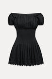 Sadie Embroidered Mini Dress Black