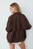 Cassie Suede Bomber Jacket