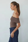 Vada Off the Shoulder Mesh Top