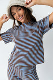 Jannet Striped Top in Blue
