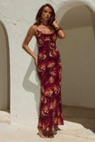 BENITO COWL CROSS BACK MAXI DRESS ELIANA RED