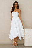 Saltwater Soul Strapless Midi Dress White