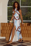 KAMILLA KEYHOLE TWIST MAXI DRESS RINA BLUE