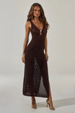 ARIYA SLEEVELESS KNIT MAXI DRESS CHOCOLATE METALLIC
