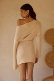 HIMARI KNIT MINI DRESS SAND