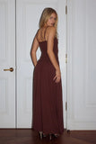 SOL RUCHED MAXI DRESS ESPRESSO