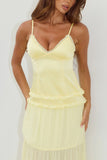 ROSETTA BACKLESS TIERED MAXI DRESS BUTTER