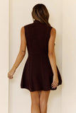 Cold Kisses Cable Knit Mini Dress Brown