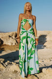 AUBRIE CUT OUT HALTER MAXI DRESS AMOREE BLUE