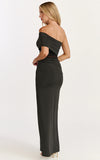 Riley Maxi Dress Gathered Over Bust Dress in Black