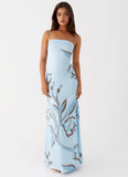 Aster Bloom Maxi Dress Blue Floral