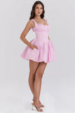 cotton candy cotton tulle mini dress
