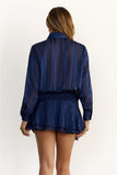Sophisticated Sass Long Sleeve Mini Dress Navy