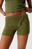 Nolan Cable Cloud Knit Mini Short Jade Green