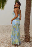 KIKI HIGH SLIT MAXI DRESS LANA GREEN
