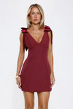 Understated Luxury Mini Dress Burgundy