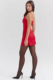 scarlet square neck a line mini dress sale