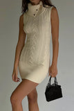 Storm Cable Cloud Knit Mini Dress French Vanilla