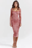 pink print corset dress