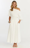 Tami Midi Dress Off Shoulder Dress in White