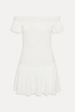 Aura Off The Shoulder Mini Dress Coconut Cream