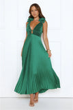 Honeyed Luxe Satin Maxi Dress Green