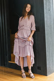 Willa Sleeved Ruffle Dress in Lavender