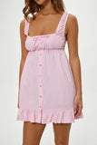 Marilyn Babydoll Dress Pink Stripe