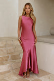 Bespoke Beauty Satin Maxi Dress Berry