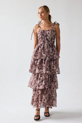 Susan Ruffle Maxi Dress