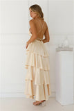 Party Of The Year Satin Maxi Dress Yellow