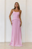Refined Shine Maxi Dress Pink