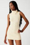 Storm Cable Cloud Knit Mini Dress French Vanilla